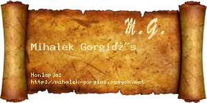 Mihalek Gorgiás névjegykártya